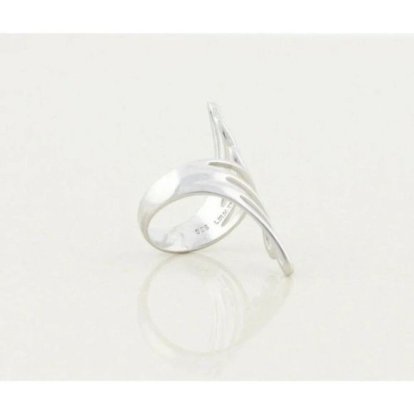 Sterling Silver Fan Ring Long Finger Ring size 8 1/4 - Picture 7 of 7